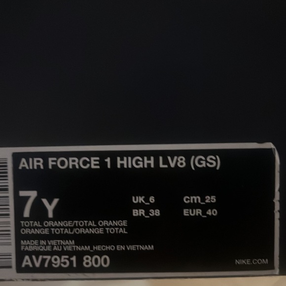 Nike Air Force 1 High Just Do It Pack Orange (GS) - Picture 4 of 12